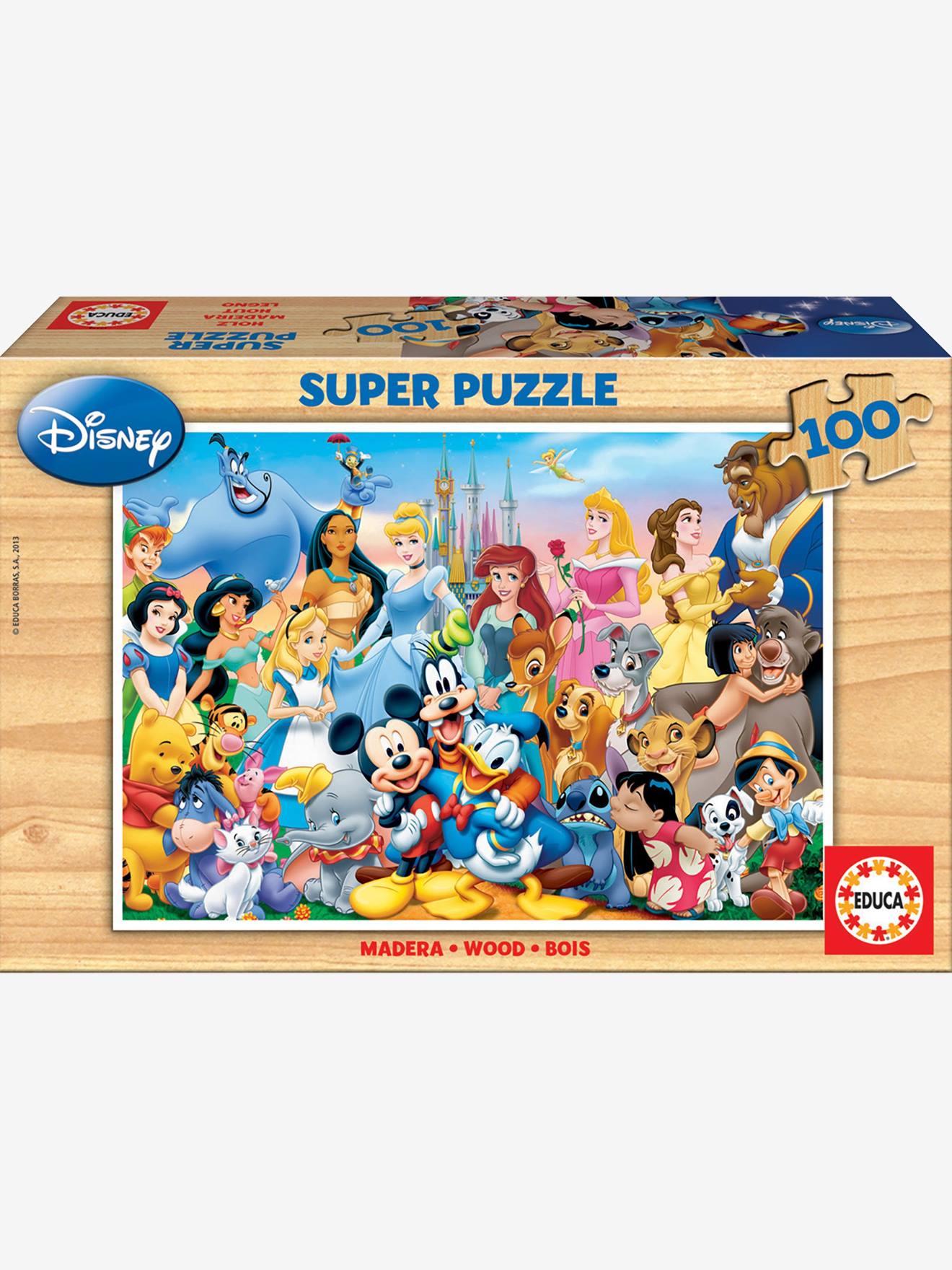 Houten puzzel van 100 stukjes De wonderlijke wereld van Disneyยฎ EDUCA blauw
