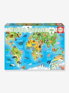Speelgoed-Educatief speelgoed-Puzzels-Puzzel van 150 stukjes Wereldkaart dieren EDUCA