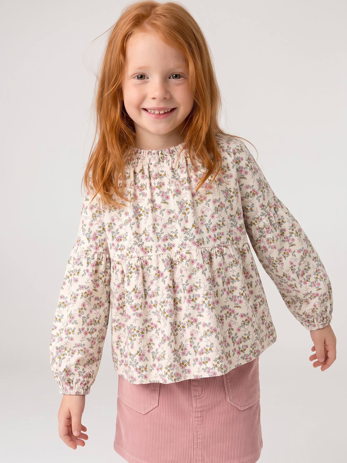 Blouse met print vanille