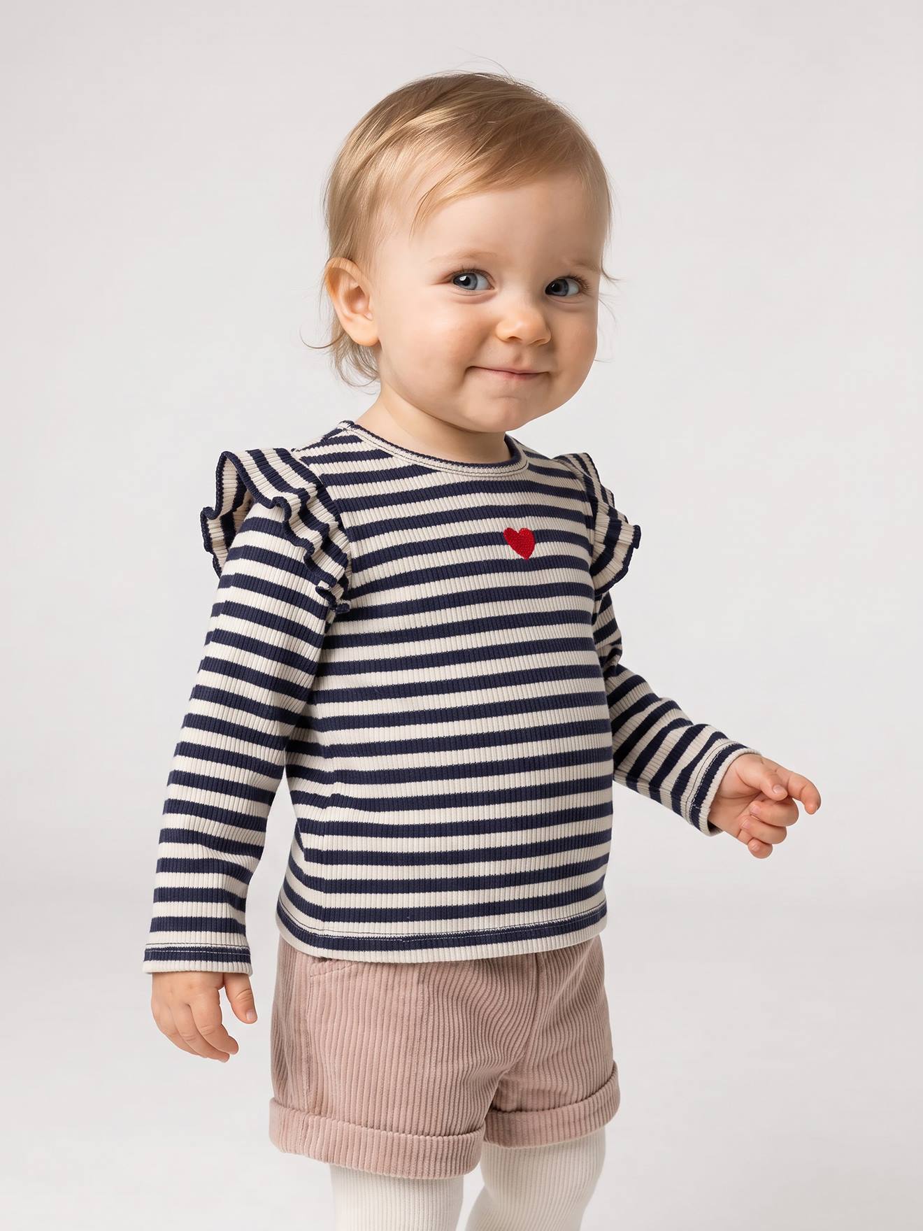 Baby meisjesshirt met lange mouwen vanille