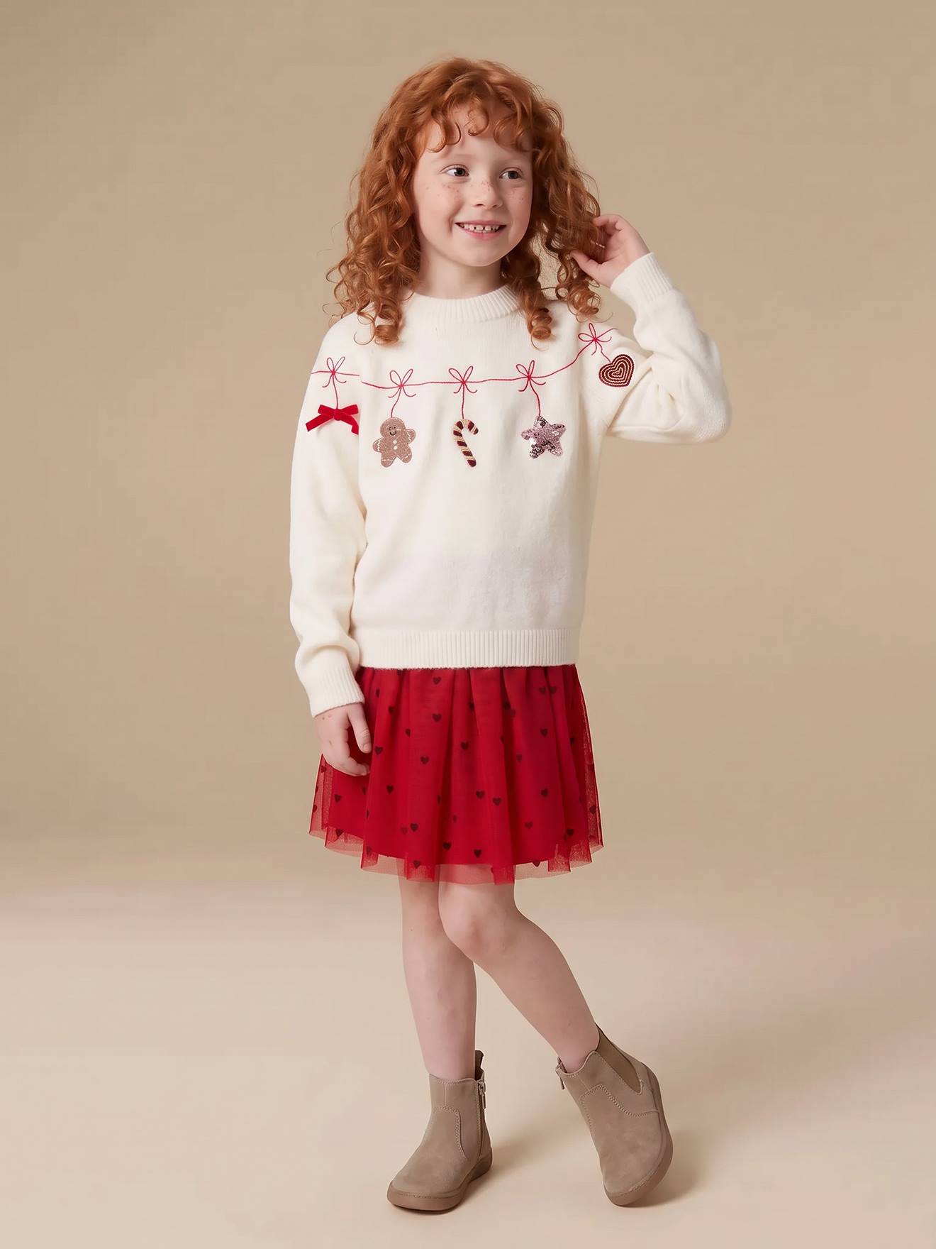 Tule meisjesrok rood