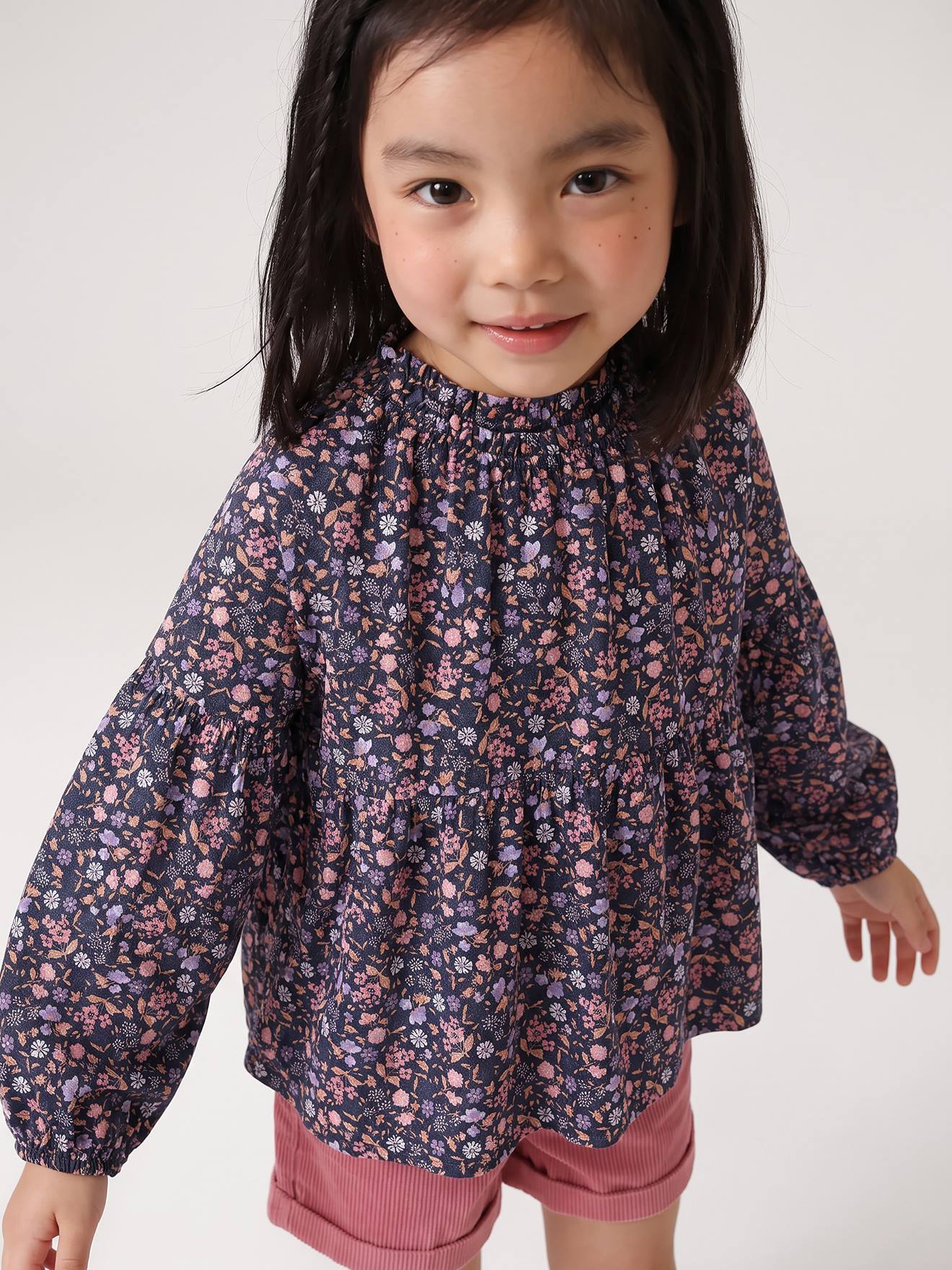 Blouse met print antraciet