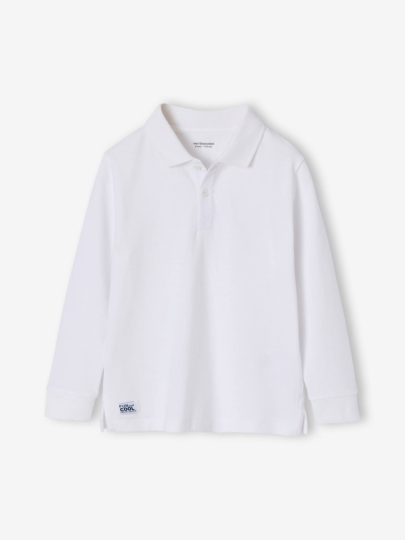polo met lange mouwen wit