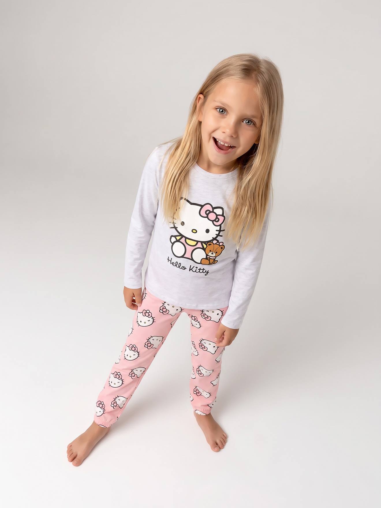 Hello Kitty meisjespyjama roze (poederkleur)