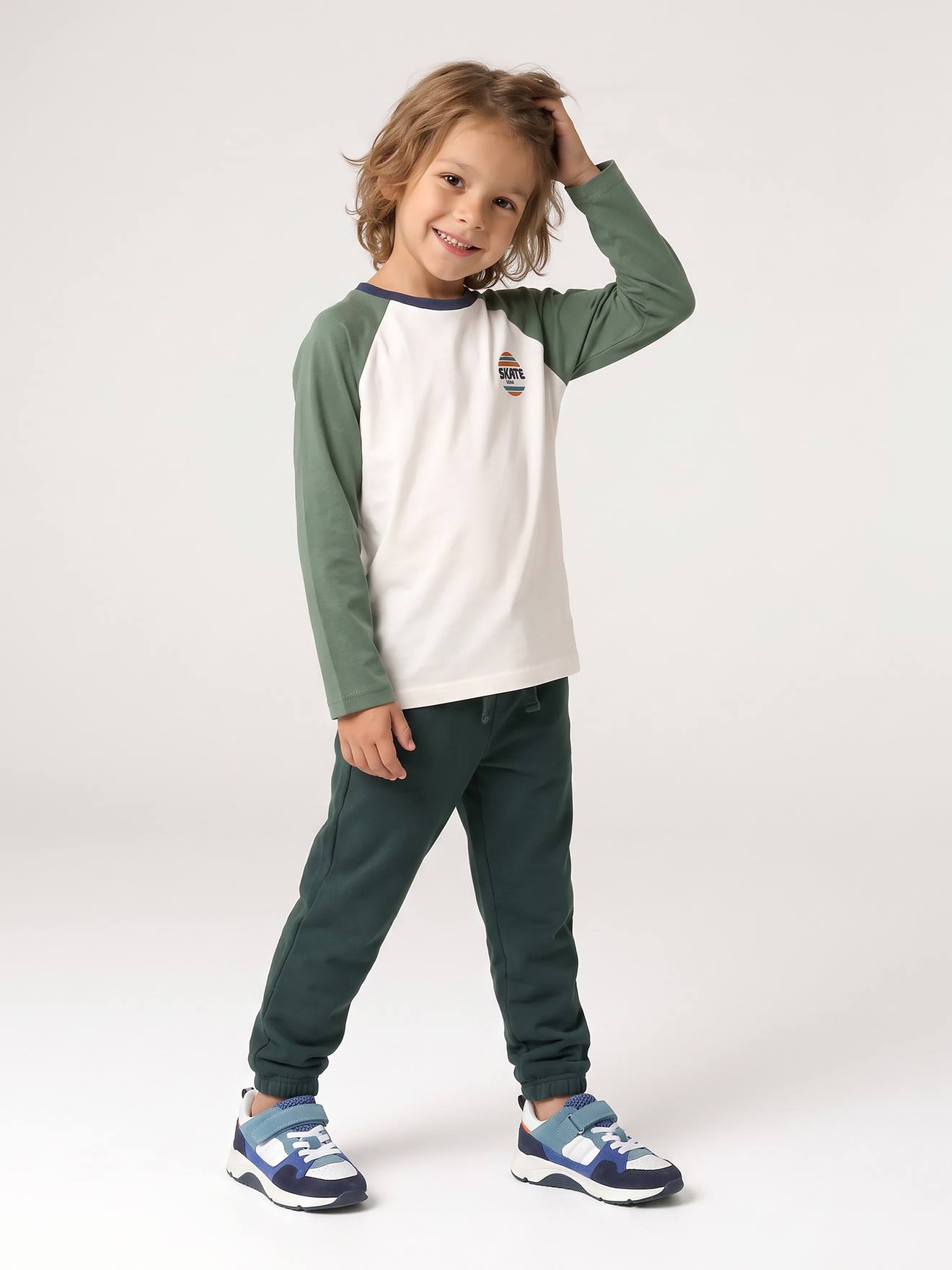 Basic joggingbroek jongen dennen