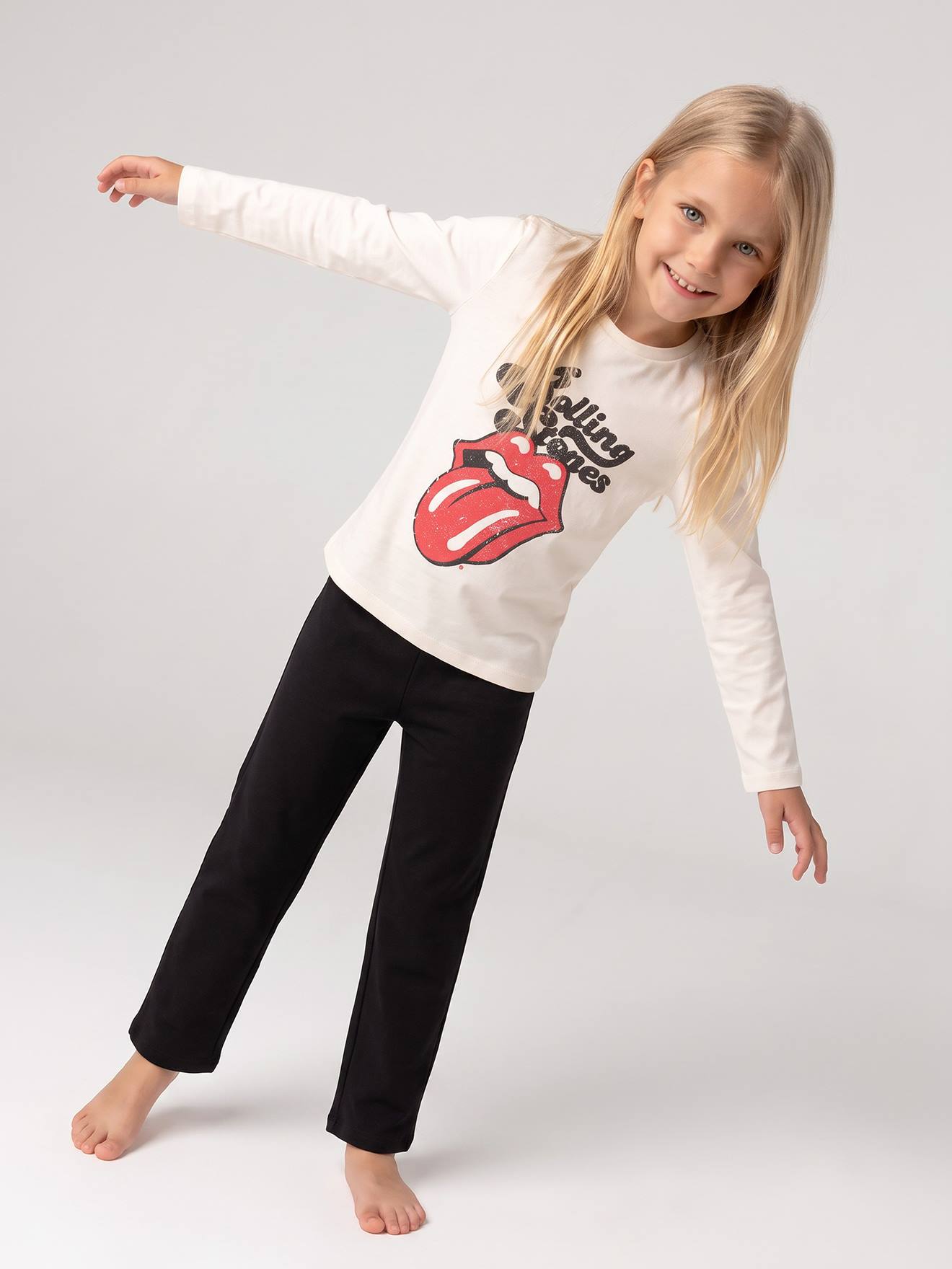 Rolling Stones meisjespyjama antraciet