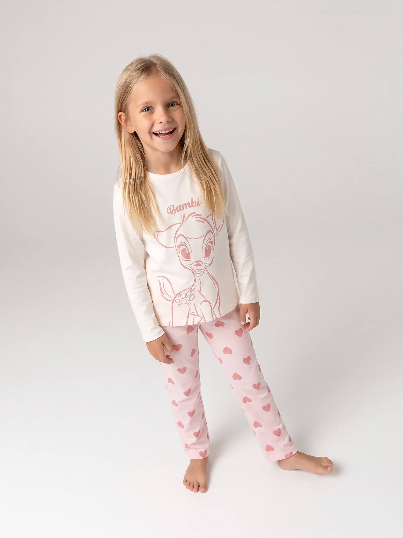 Bambi pyjama voor meisjes lichtroze