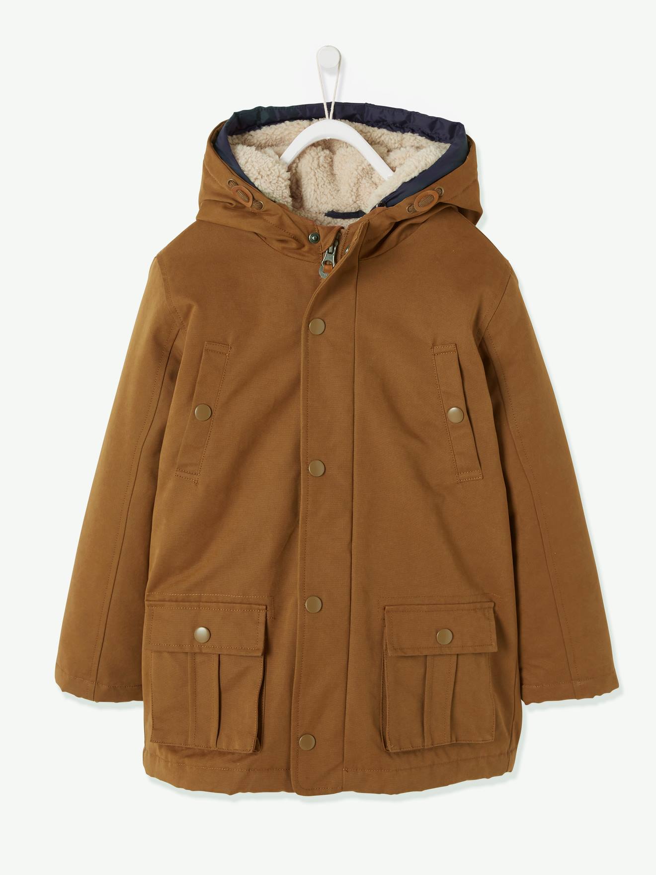 3-in-1 parka jongen bruin