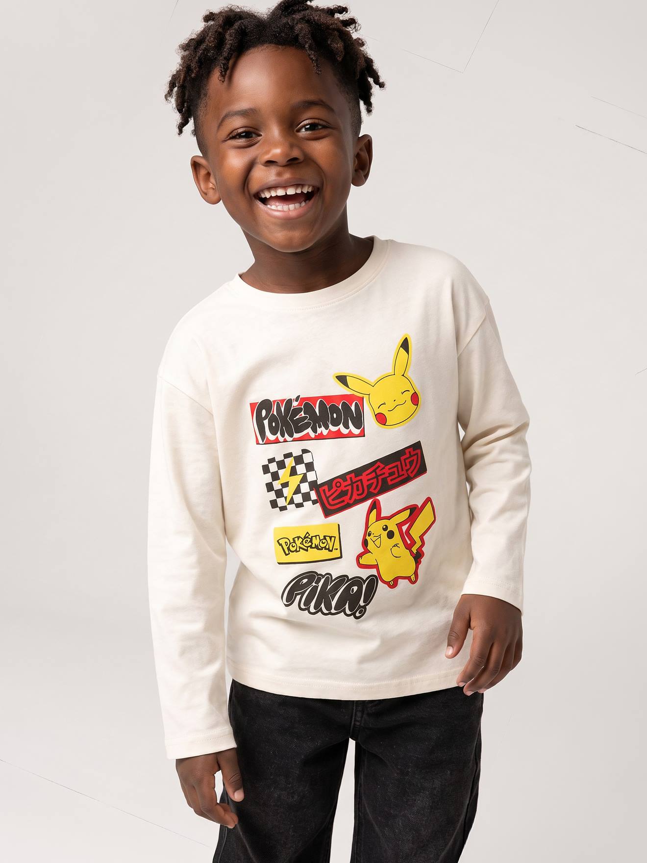 POKEMON longsleeve voor jongens ecru