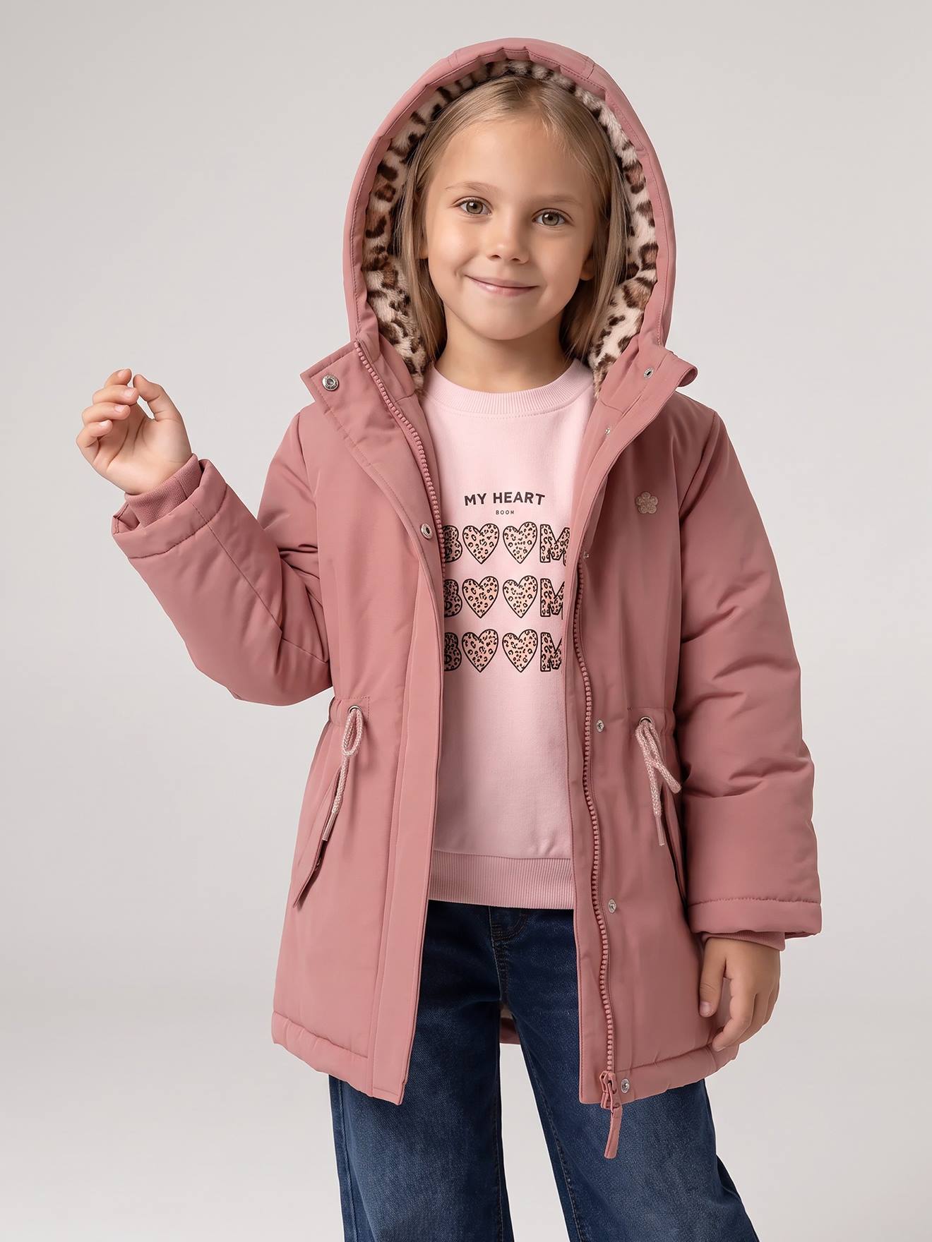 3-in-1 parka voor meisjes rouge