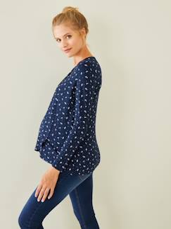 Zwangerschapskleding-T-shirt-Zwangerschaps- en borstvoedingsshirt met gekruiste banden