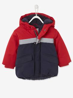 Baby-Colorblock donsjas met capuchon baby jongen