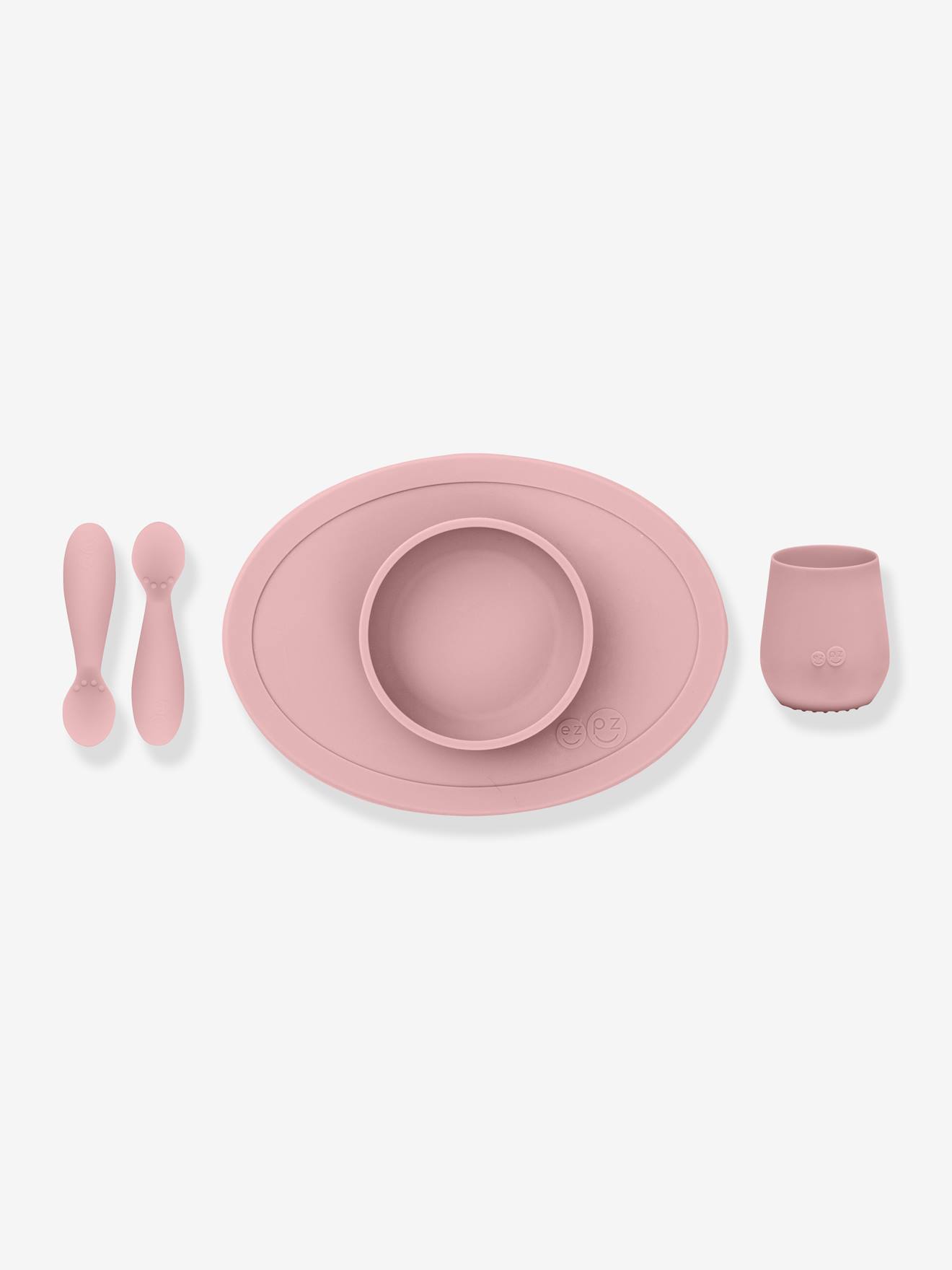 4-delige EZPZ First food-maaltijdset van siliconen roze