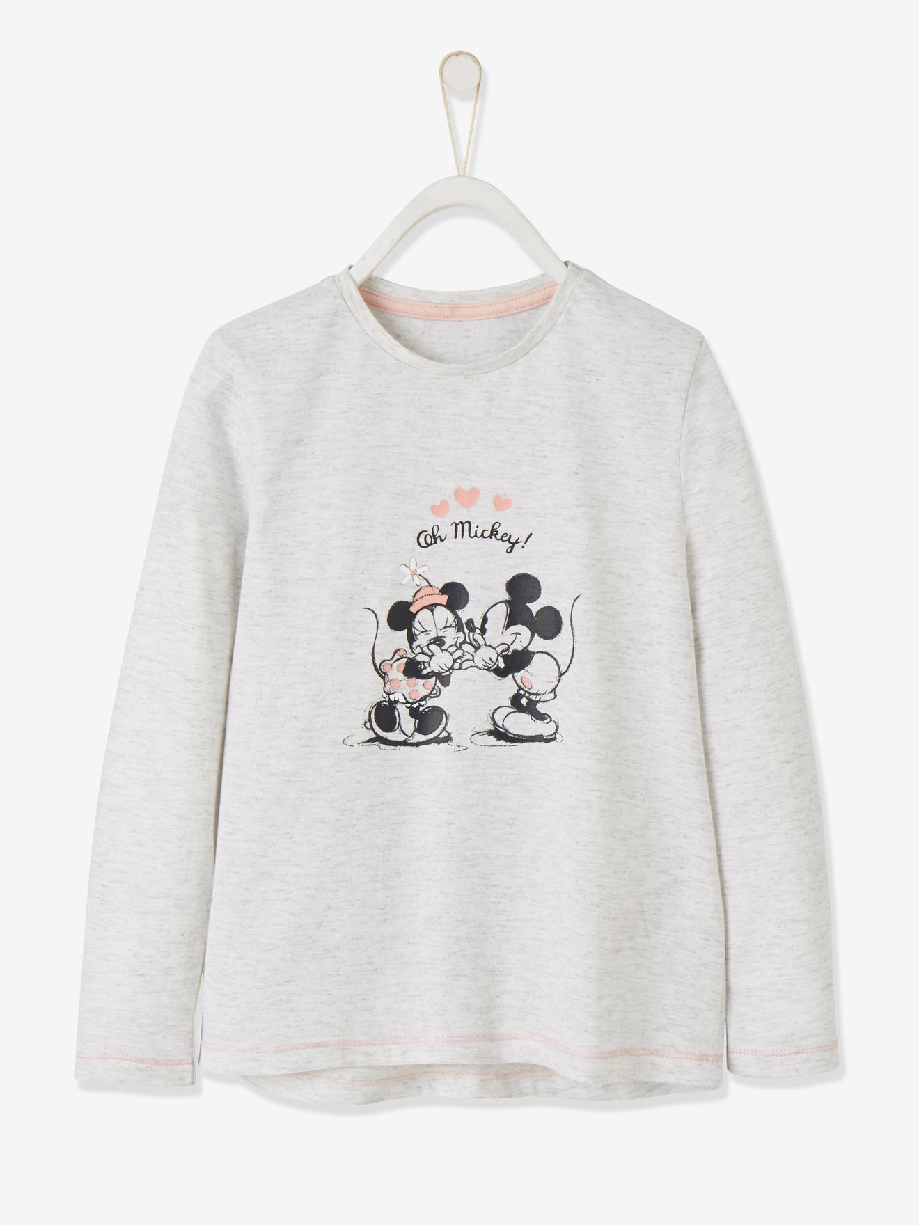Disney Minnie en Mickey®-meisjes-T-shirt met pailletten gechineerd lichtgrijs