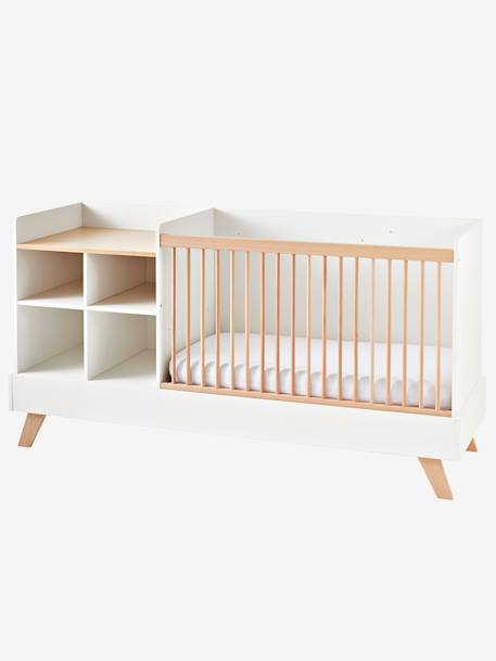 Gecombineerd 4 in 1 meegroeibed COMBINID Wit / grijs+WIT / HOUT - vertbaudet enfant 