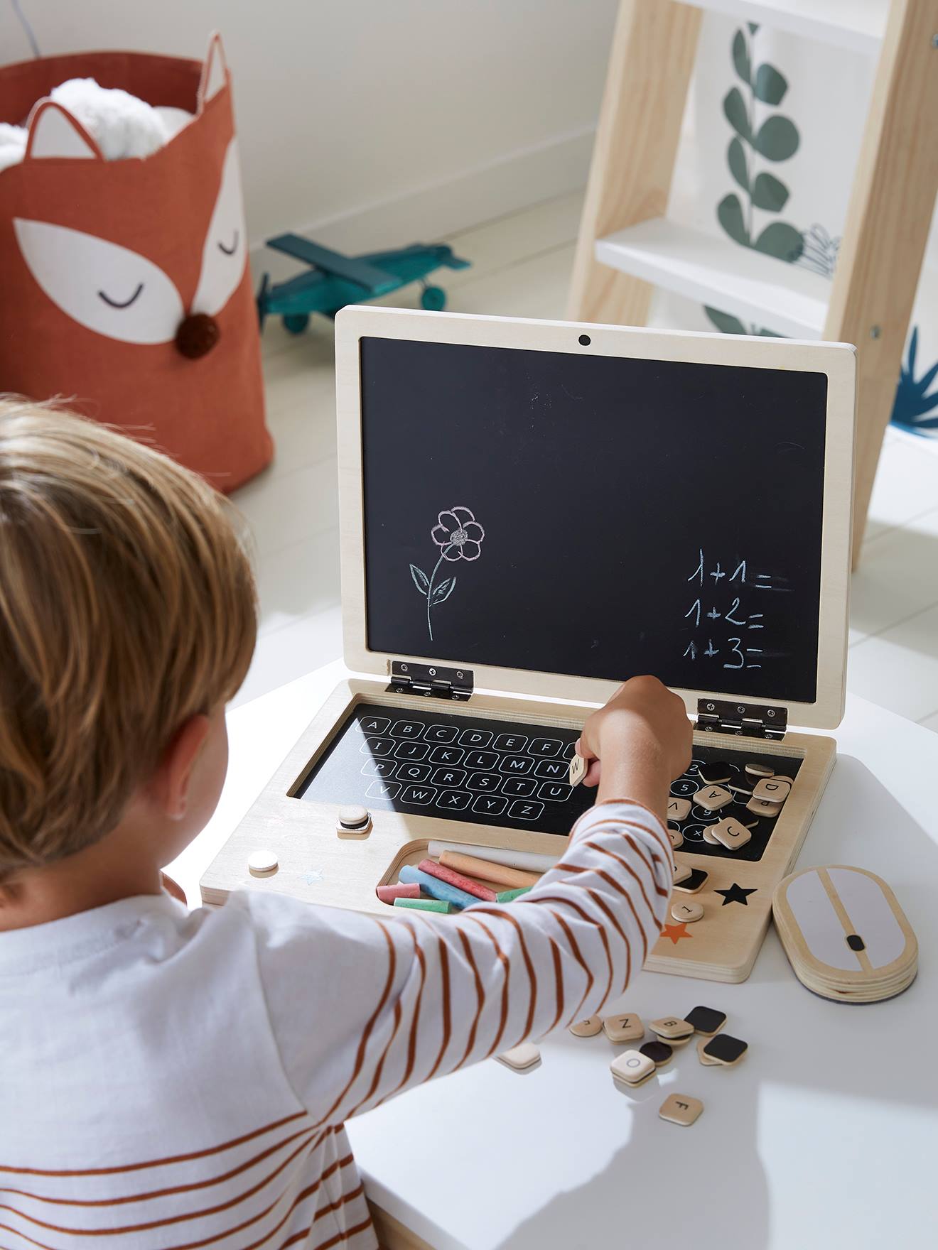 Houten laptop zwart