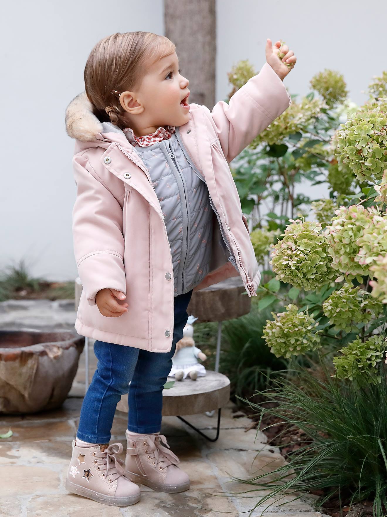 3-in-1 parka baby meisje zachtroze