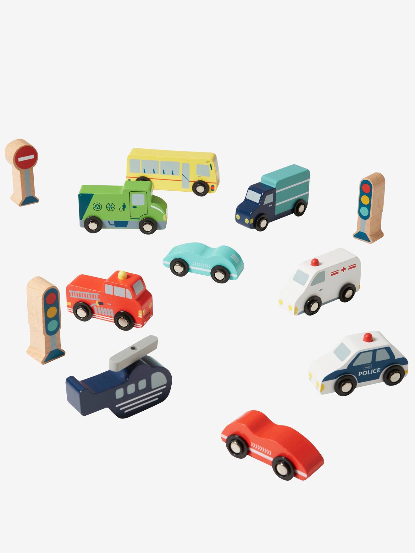 FSC®-houten voertuigen met accessoires rood