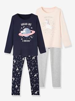 Meisje-Pyjama, surpyjama-Set van 2 eenhoornpyjama's