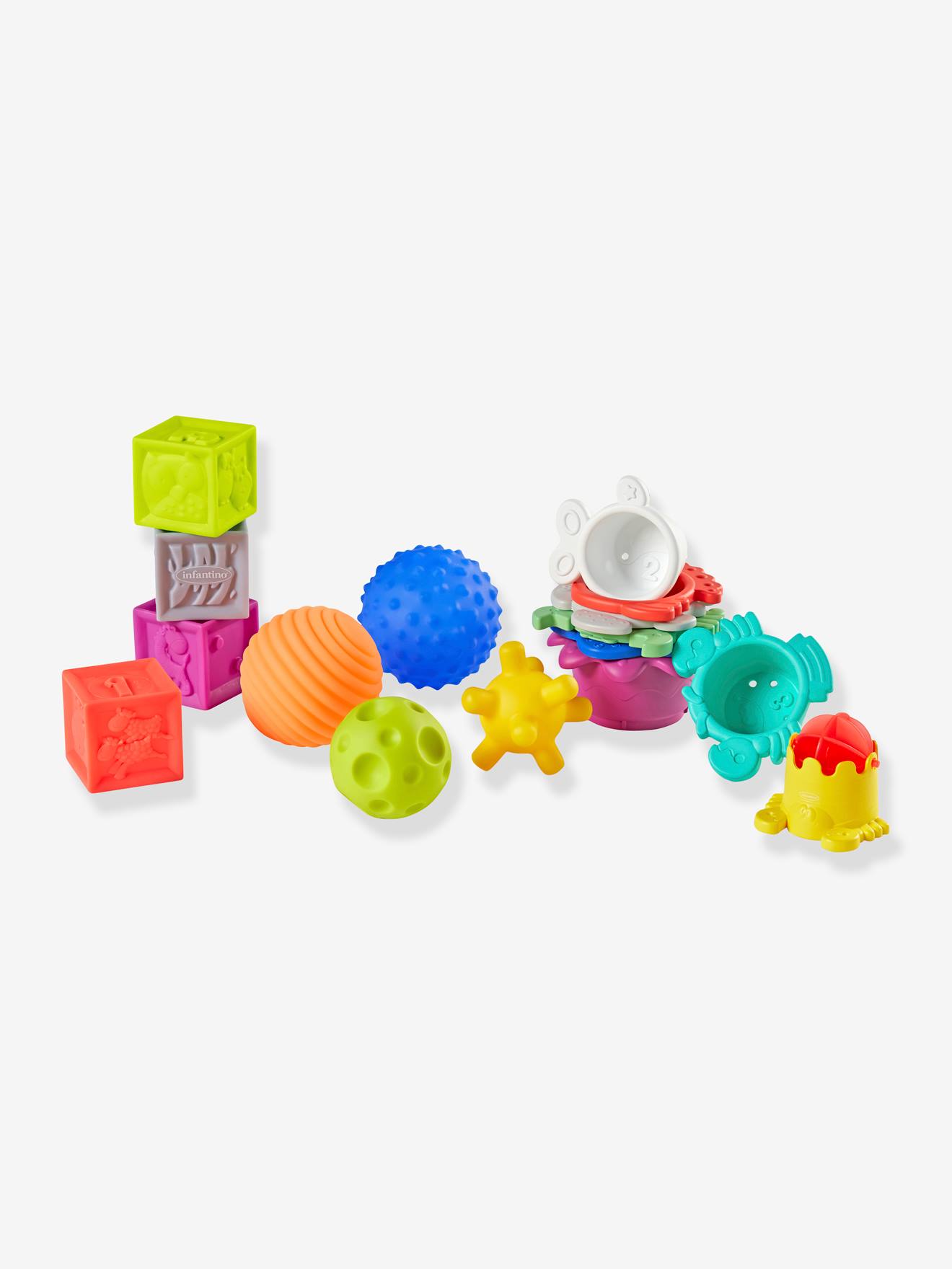 Set met ballen, blokjes en bekertjes van Infantino meerkleurig