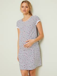 Zwangerschapskleding-Pyjama, voor in huis-Nachthemd met print zwangerschap en borstvoeding
