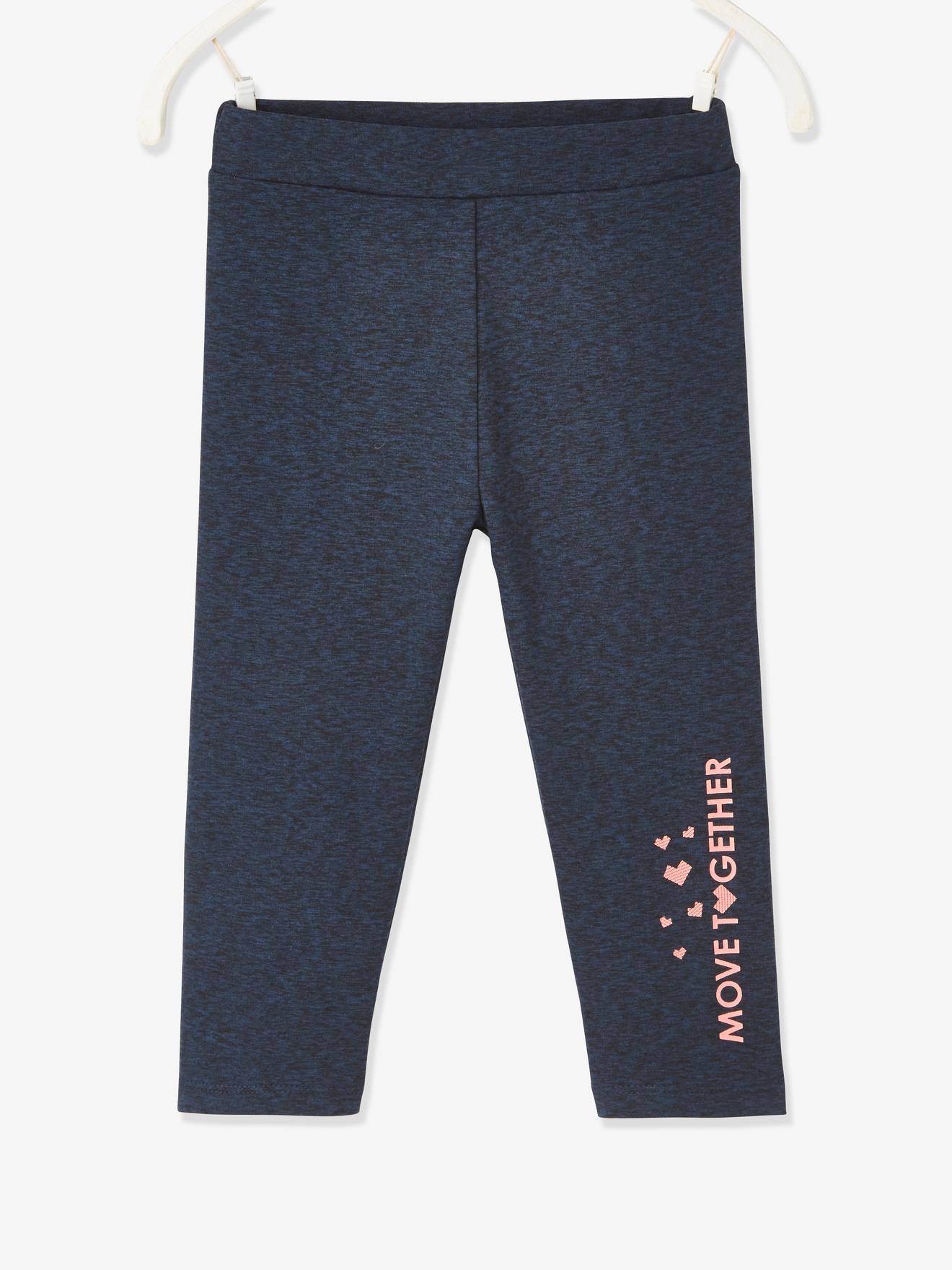 Sportlegging voor meisjes in technisch materiaal navy