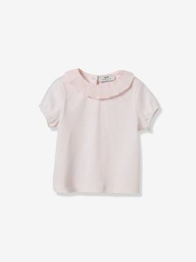 Baby-T-shirt met veertjeskraag in biokatoen CYRILLUS einfarbig hellweiss kopen?