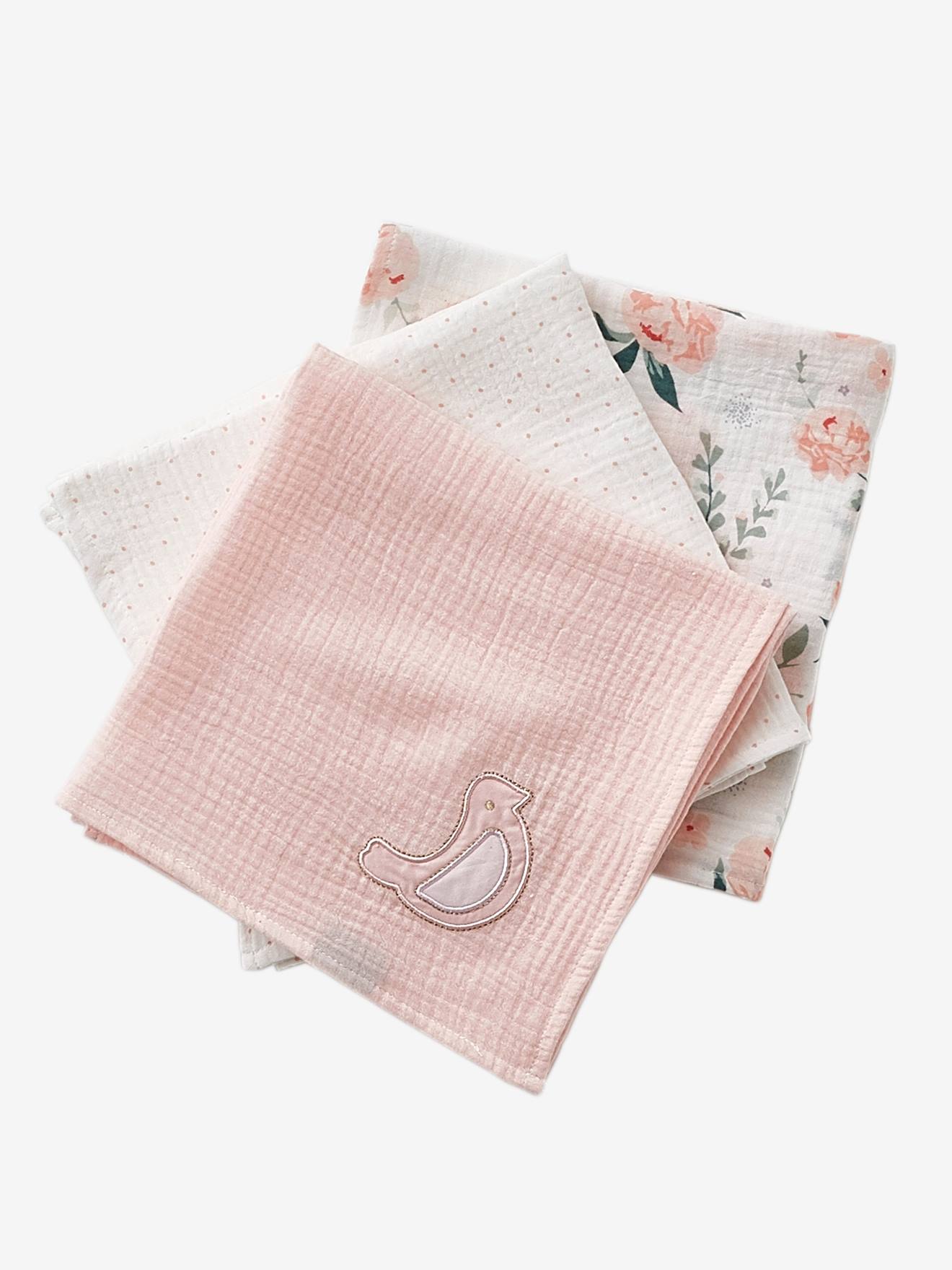 Set van 3 EAU DE ROSE Oeko-Texยฎ luiers roze