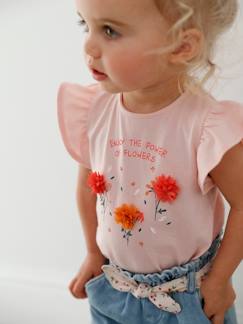 Baby-T-shirt met bloemen in reliëf baby