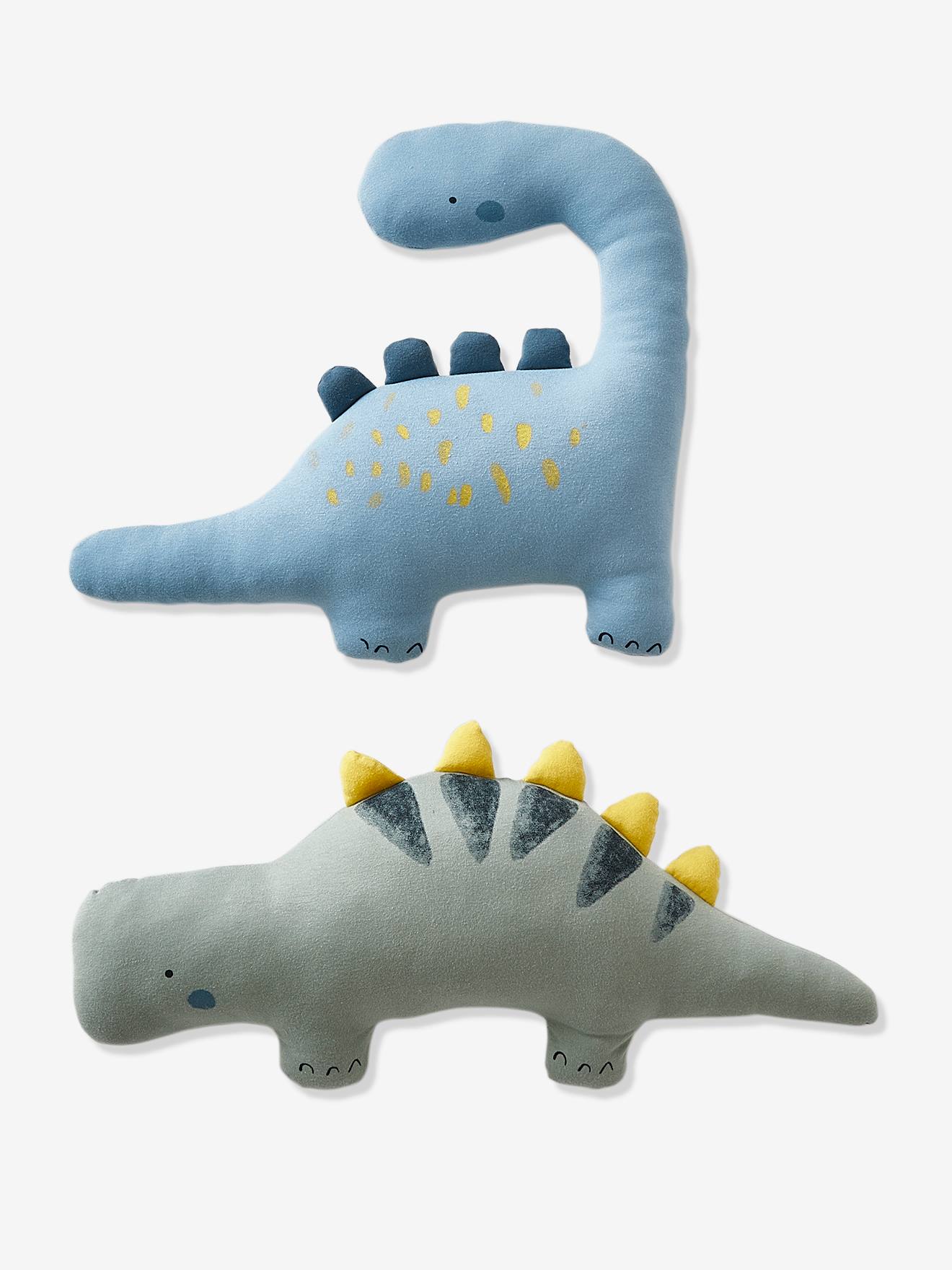 Set van 2 kussens PETIT DINO blauw / kaki