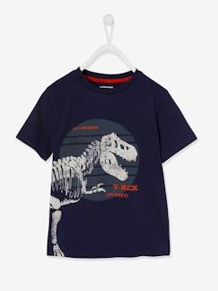 Jongens-T-shirt, poloshirt, souspull-Jongensshirt met grote dinosaurusprint