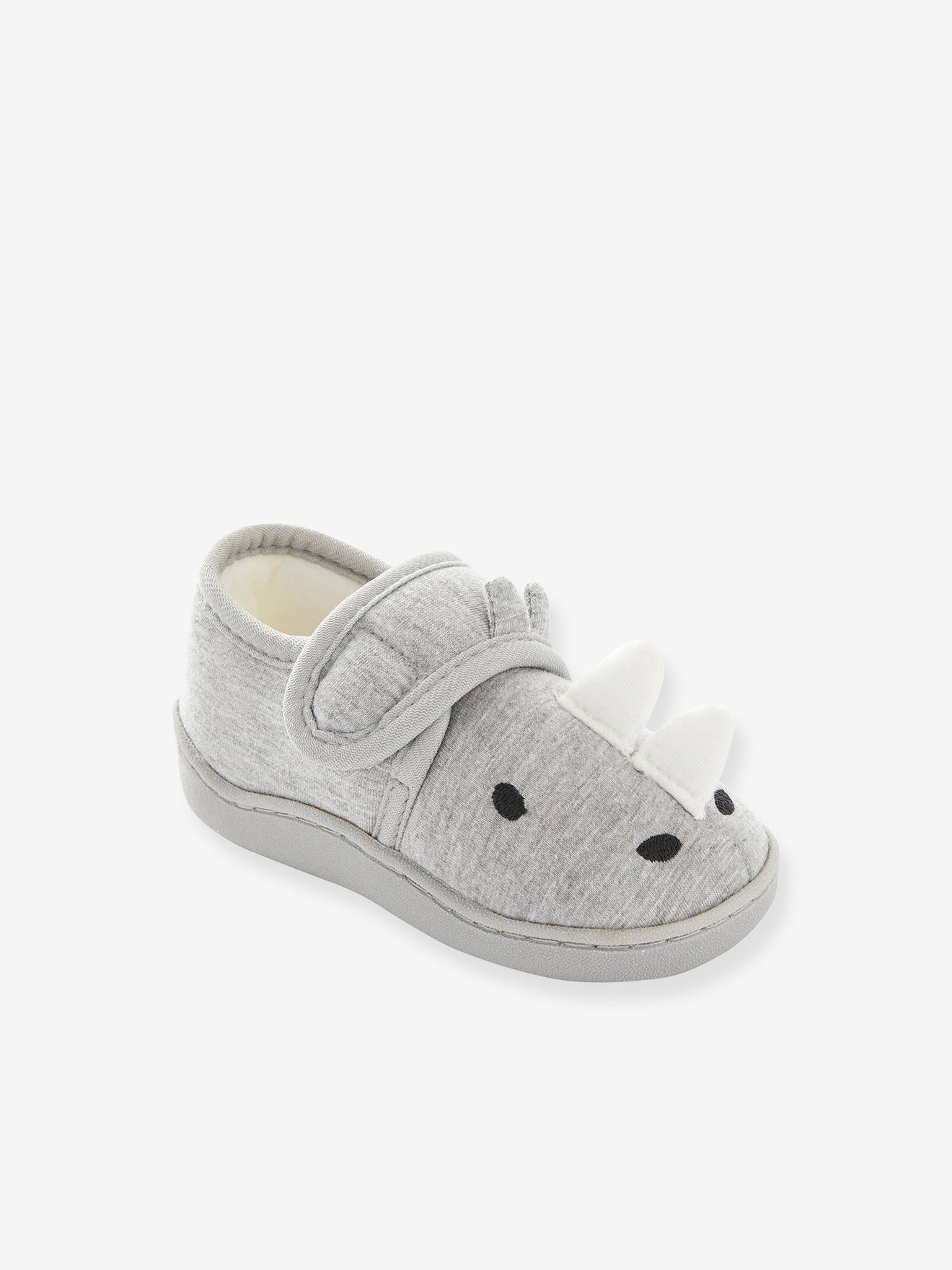 Mooie pantoffels voor babyjongens grijs