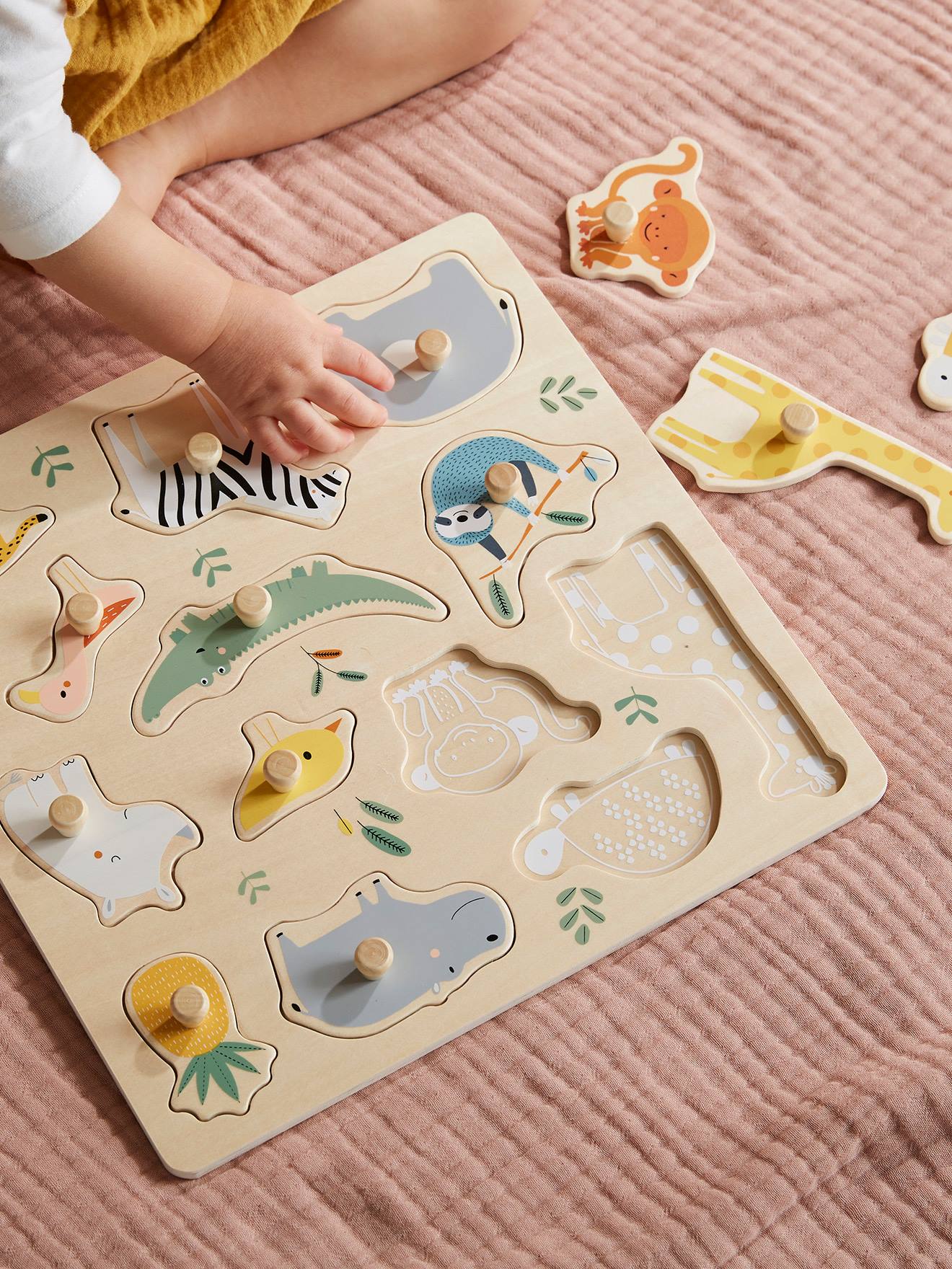 Puzzle met jungle-knopen meerkleurig