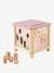 Grote houten activiteitenkubus Beige LOVELY FARM+blauw+roze+rozen+Tanzania - vertbaudet enfant 