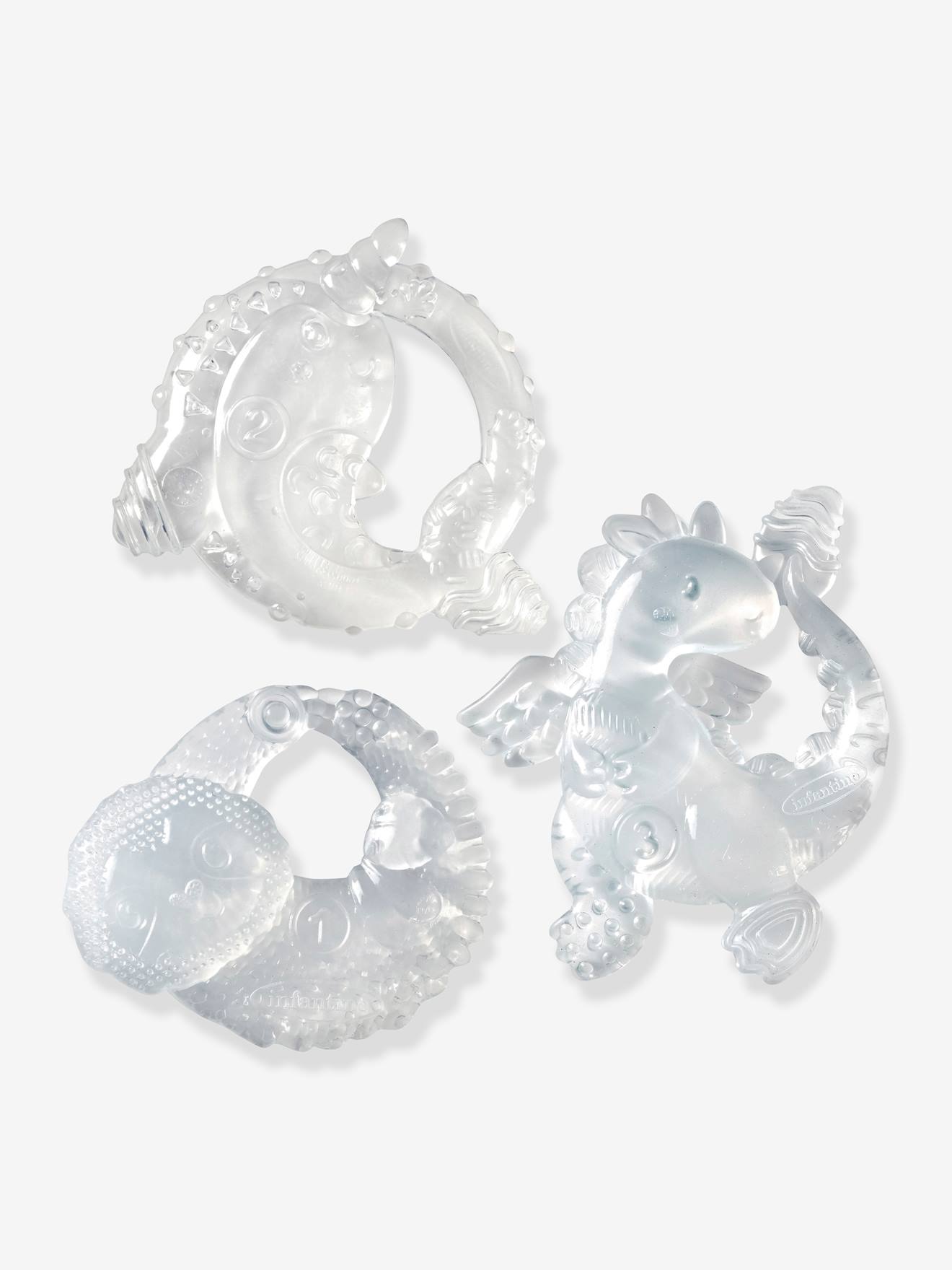 Set van 3 kristallen bijtringen - INFANTINO wit