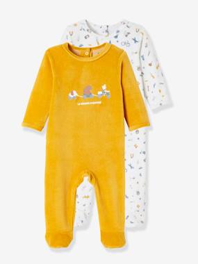 Set van 2 fluwelen babypyjama's "grande aventure" set safraangeel kopen? Lees eerst dit