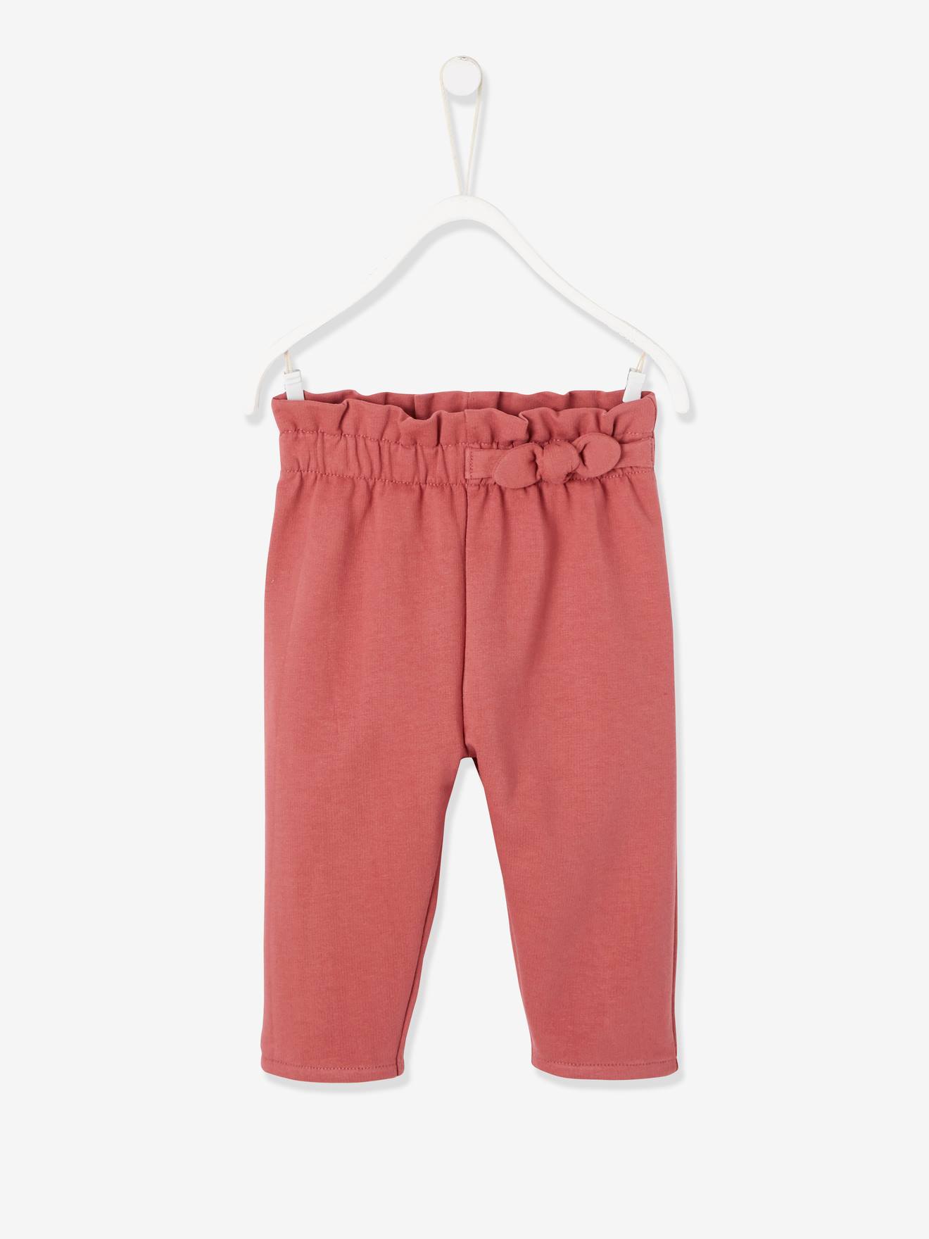 Molton babybroek met elastische taille rozenhout