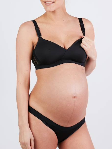 Zwangerschaps- en borstvoedingsbeha Serena CACHE HEART zonder beugel Grijs gechineerd/zwart+Lichtroze (Blush)+ZWART - vertbaudet enfant 