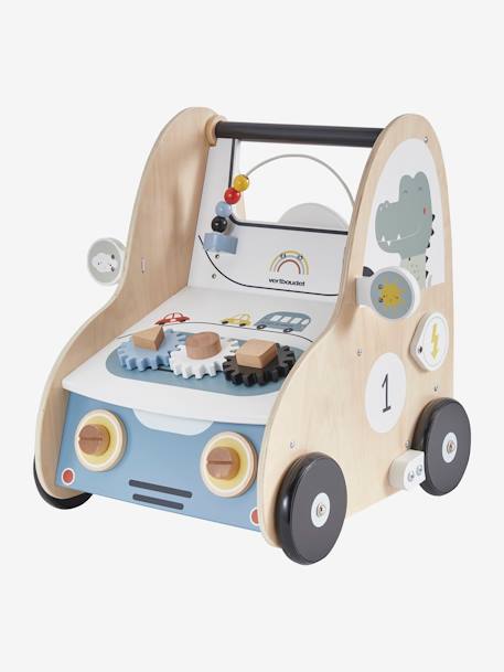 Loopwagen met autoremmen, gemaakt van FSC®-hout meerkleurig - vertbaudet enfant 