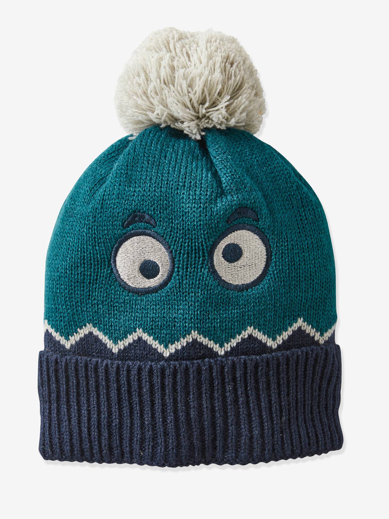 Gek monster muts voor jongens Oeko Tex blauw