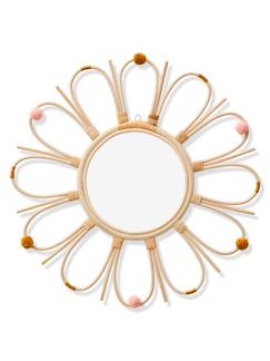Linnengoed en decoratie-Rotan spiegel met pompons
