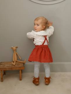 Baby-Babyset-Set voor baby's met blouse met plumetis en fluwelen rok baby