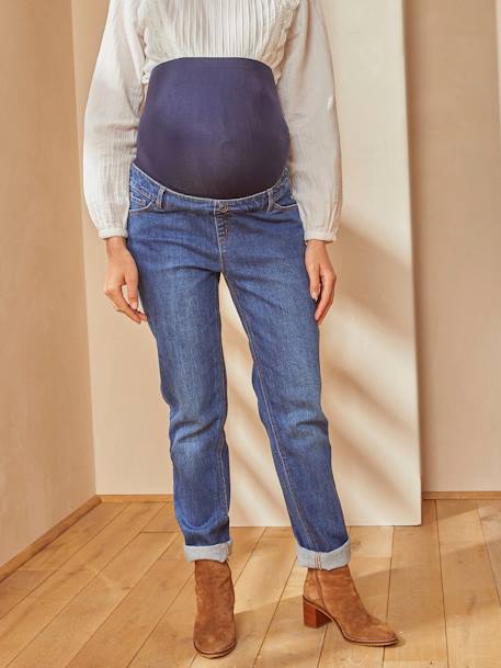 Naadloze zwangerschapsjeans met band Bleu stone+DENIM STONE+Grijs - vertbaudet enfant 