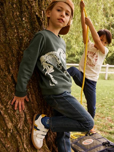 Tennisschoenen met klittenband voor jongens NAVY+wit/marineblauw/geel - vertbaudet enfant 