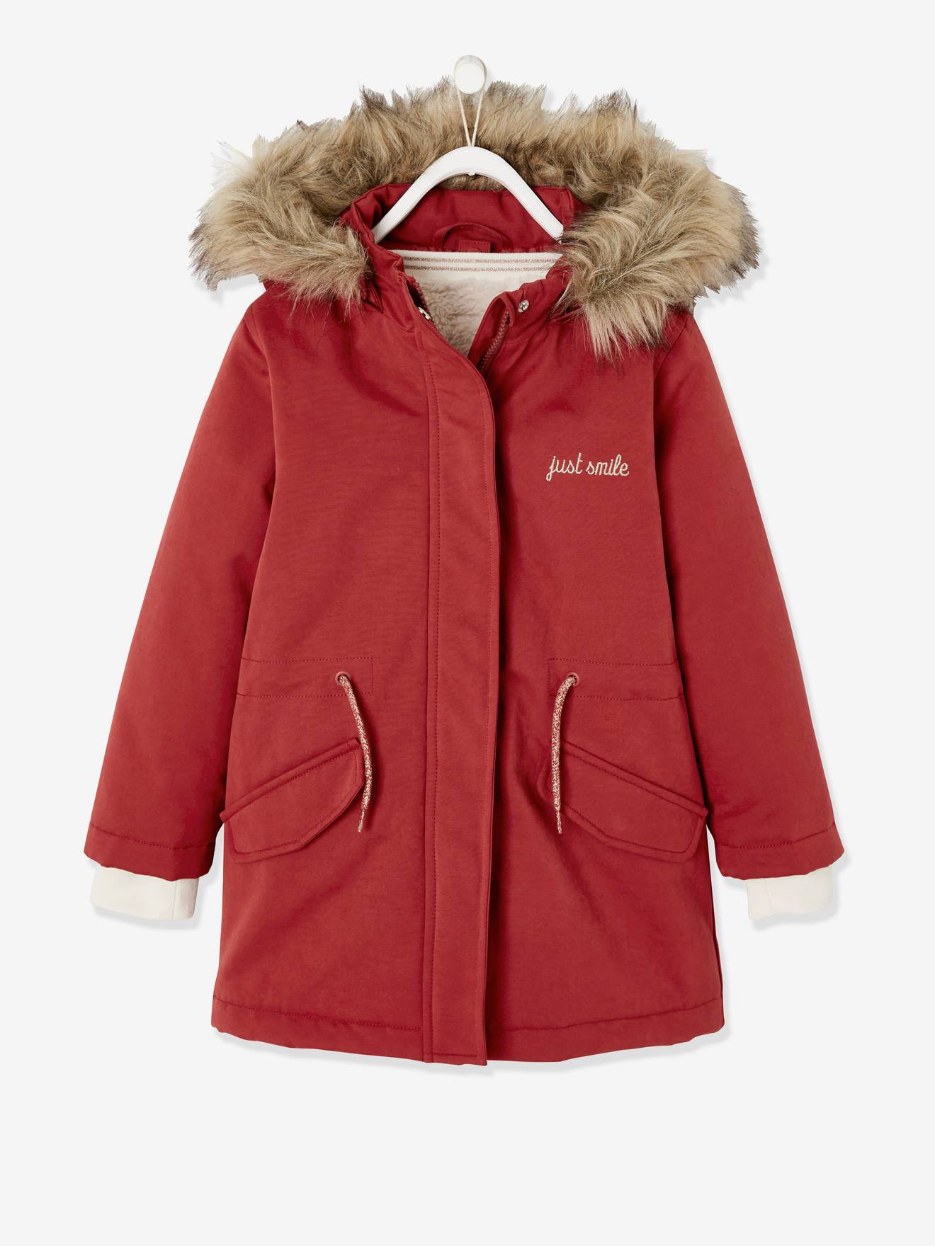 3-in-1 parka meisje lichtrood