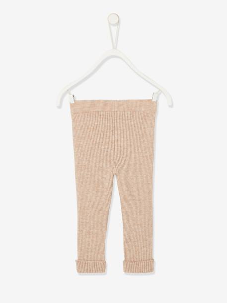 Tricot babylegging beige+groengrijs+roze (poederkleur) - vertbaudet enfant 