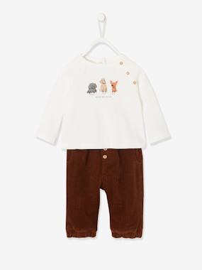 Fluwelen broek + baby-T-shirt met lange mouwen geboorteset ivoor kopen? Lees eerst dit