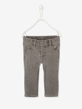 Jeans slim voor jongensbaby van stretch katoen denimgrijs kopen?