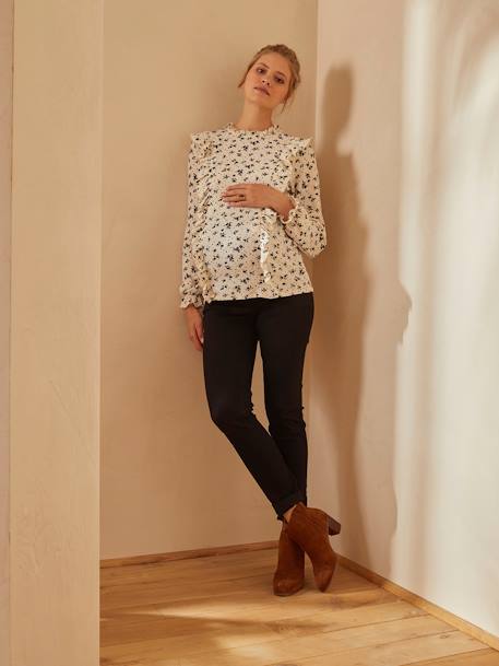 Naadloze slim fit zwangerschapsjeans met band BRUT CF STAAL+DOUBLE STONE CF SWATCH+GRIJS CF SWATCH - vertbaudet enfant 