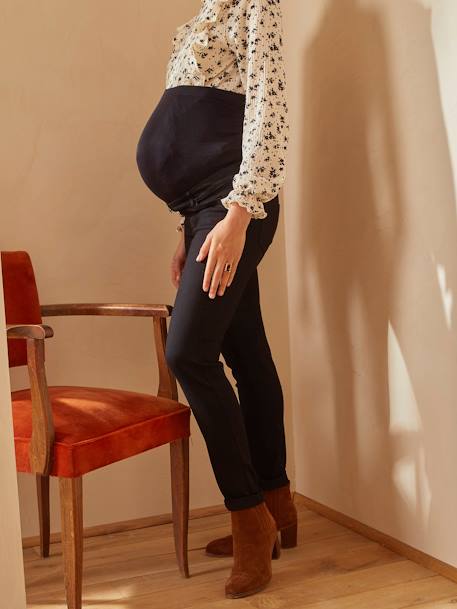 Naadloze slim fit zwangerschapsjeans met band BRUT CF STAAL+DOUBLE STONE CF SWATCH+GRIJS CF SWATCH - vertbaudet enfant 